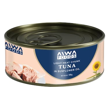 Aiwa Foods Light Meat Tuna Chunks In Sunflower Oil 185g