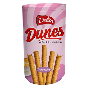 Delita Dunes Cappuccino Flavored Wafer Rolls 250g