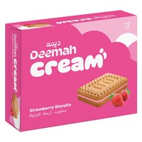 Deemah Cream Strawberry Biscuits 12 x 27 g