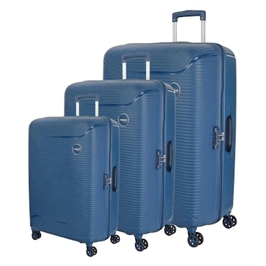 American Tourister Maxplus Hard Luggage Set 3 Pieces Blue