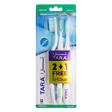 Tara Avante Medium Toothbrushes 3 Pieces