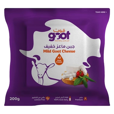 قوت جبن ماعز معتدلة، قالب، 200 جرام