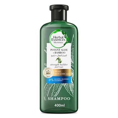 Herbal Essences Sulfate Free Potent Aloe Vera with Bamboo Natural Shampoo For Dry Hair, 400 ml