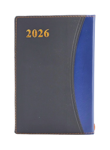 Dual-Tone Diary 2026, A5 Daily Planner, Stylish Plastic Cover - Black
