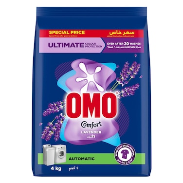 OMO Automatic Lavender Detergent Powder 4kg &ndash; Ultimate Colour Protection Even After 20 Washes