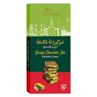 Arjoon Kunafa Chocolate Bar With Pistachio Cream 200g