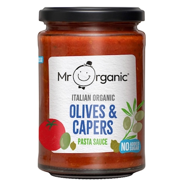 مستر أورجانيك صلصة باستا بالزيتون والكبر 350 جرام