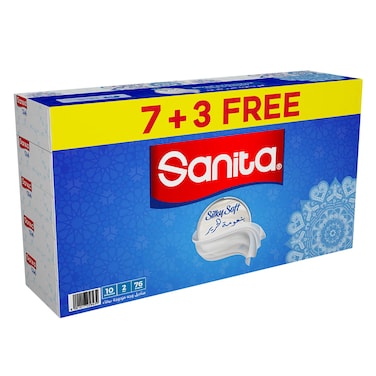 Sanita Facial Tissue 7+3 Pack, 76 Sheets