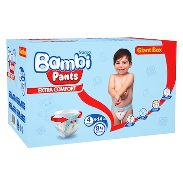 Bambi Panty L Giant Box 84 Diapers, 8-14kg