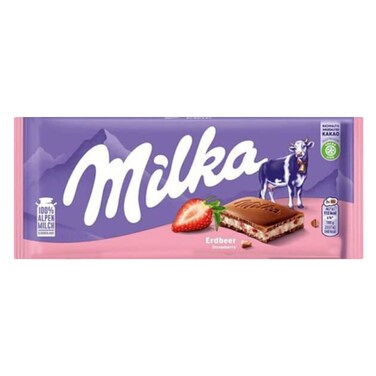 Milka Strawberry Cream Filled Chocolate Bar &ndash; 100 g