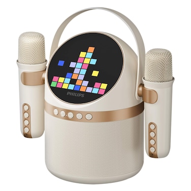 Philips Bluetooth Karaoke Speaker System &ndash; Dual Wireless Microphones &ndash; Built-in Sound Effects &ndash; LED Light Modes