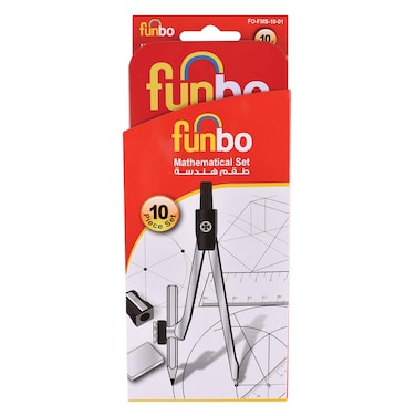Funbo - 10 Pieces Maths Set in Metal Box