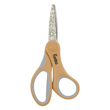 فنبو - مقص 13 سنتيمتر بمقبض مطاط بلاستيكي مطبوع