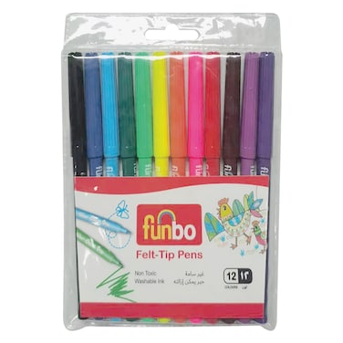 Funbo - Felt Tip Pen 2.0mm 12 Colors