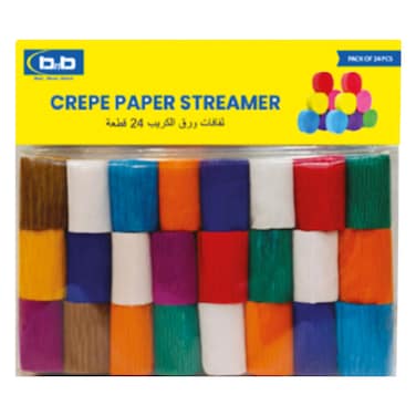 Crepe Paper Streamer &ndash; 24 Pieces &ndash; 36 GSM
