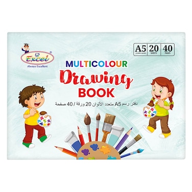 دفتر رسم – A5 – 20 ورقة – متعدد الألوان
