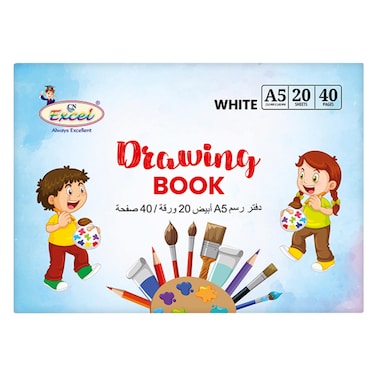 دفتر رسم – A5 – 20 ورقة – أبيض