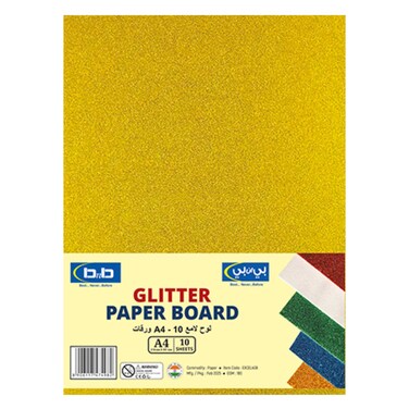 A4 Glitter Board &ndash; 10 Sheets &ndash; 180 GSM