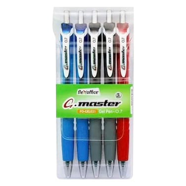 Flex Office Gel Pen 0.7mm Assorted 5 Pieces