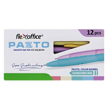 FlexOffice Ink Pen &ndash; 0.5 mm Blue &ndash; Assorted &ndash; 12 Pieces