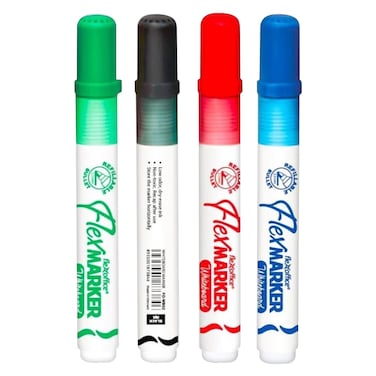 FlexOffice Whiteboard Marker &ndash; 02C Assorted &ndash; 4 Pieces