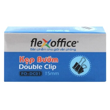 FlexOffice Double Clip 15mm &ndash; 12 Pieces