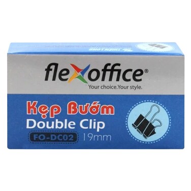 FlexOffice Double Clip 19mm &ndash; 12 Pieces