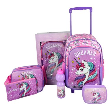Royal Falcon 5-in-1 School Bag Set &ndash; Beauty Design &ndash; 16" Trolley
