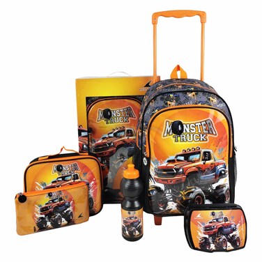 Royal Falcon 5-in-1 School Bag Set &ndash; Monster Truck &ndash; 16" Trolley