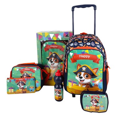 Royal Falcon 5-in-1 School Bag Set &ndash; Happy Pup Theme &ndash; 16&Prime; &ndash; Trolley