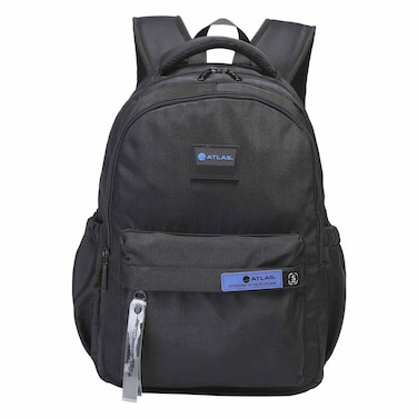 أطلس - حقيبة ظهر مقاس 16 إنش أسود وأزرق