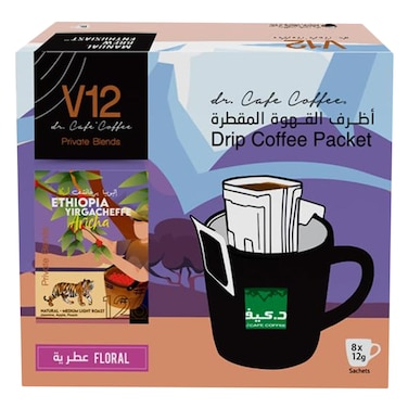 دكتور كافيه أكياس قهوة ييرجا شيف بالتقطير 12 جرام × 10