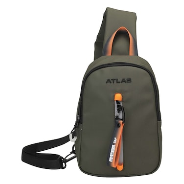 أطلس - حقيبة كتف بقياس 12 إنش باللون الأخضر