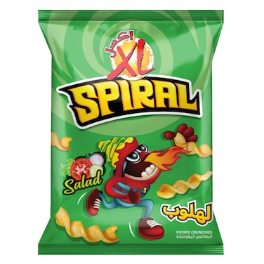 إكس إل مقرمشات بطاطس حلزونية بطعم السلطة 150 جرام