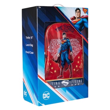 مجموعة المدرسة سوبرمان 3 في 1 حقيبة بترولي – مقاس 16 بوصة

