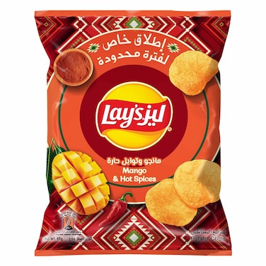 ليز رقائق البطاطس مانجو وتوابل حارة 45 جرام