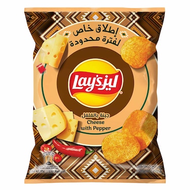 ليز رقائق البطاطس جبنة مع فلفل 45 جرام