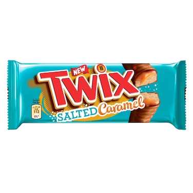 Twix Twin Biscuit Chocolate Fingers, Salted Caramel 50g