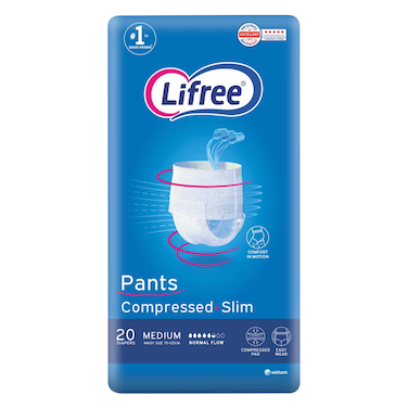 لايفري حفاضات كلوت للبالغين، رقيق مضغوط، حجم متوسط 20 قطع