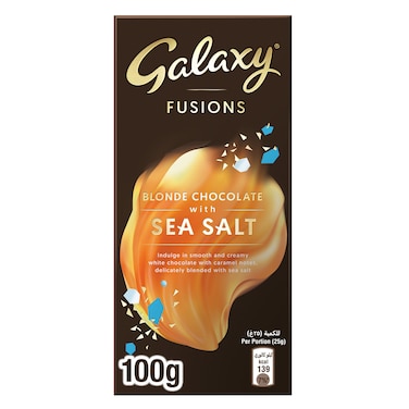 Galaxy Fusions Blonde Chocolate with Sea Salt, 100g Bar