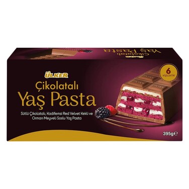 Ulker Chocolate Velvet Red Velvet Cake with Forest Fruit Sauce 395g (6 Portions Inside)
