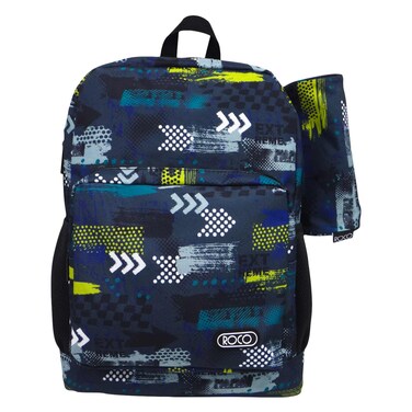 روكو – حقيبة ظهر مع حافظة أقلام – 17 بوصة – تصميم متناثر