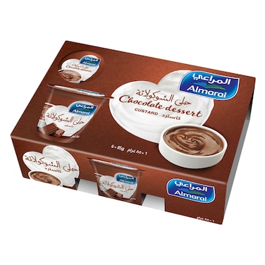 Almarai Chocolate Custard Dessert &ndash; 85 g Cup &ndash; Pack of 6
