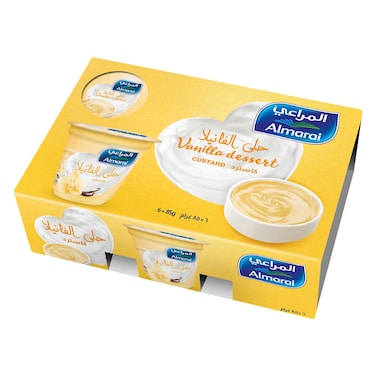Almarai Vanilla Custard Dessert &ndash; 85 g Cup &ndash; Pack of 6