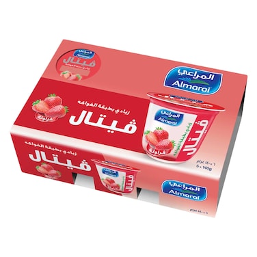 Almarai Vital Fruit Layer Yogurt &ndash; Strawberry &ndash; 140 g &times; 6 Cups
