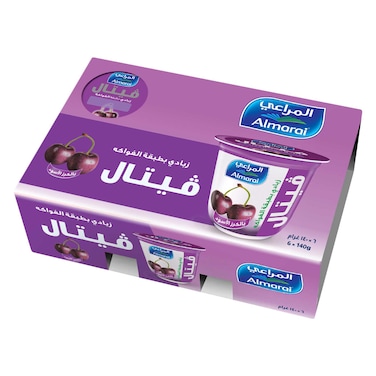Almarai Vital Fruit Layer Yogurt &ndash; Black Cherry &ndash; 140 g &times; 6 Cups