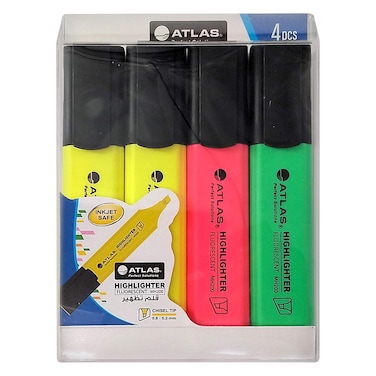 Atlas Highlighter 2YE 4 Pieces