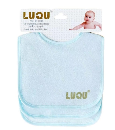 LuQu 3 Bibs Set Soft Washable Adjustable 0+ months