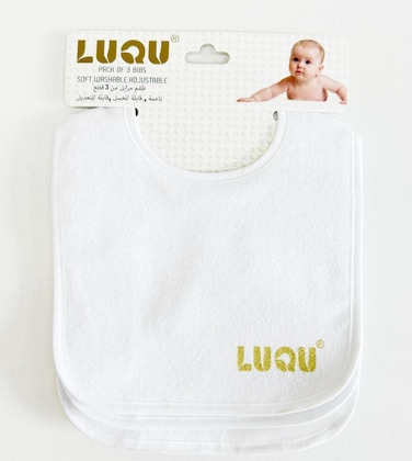 LuQu 3 Bibs Set Soft Washable Adjustable 0+ months