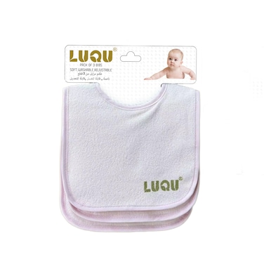 LuQu 3 Bibs Set Soft Washable Adjustable 0+ months